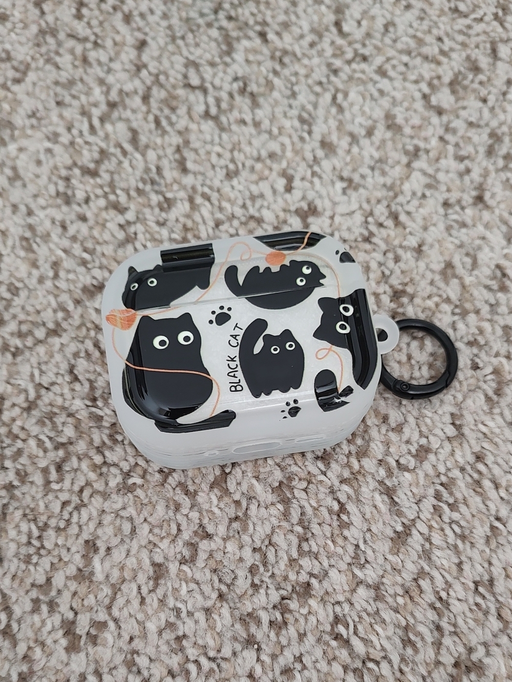 Cute Black Cat Pattern Airpods Pro3